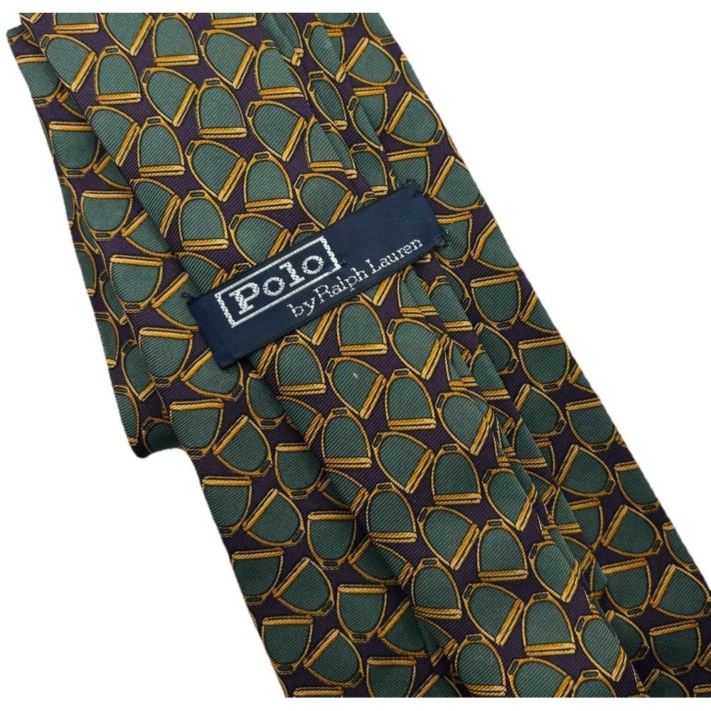 VTG Polo Ralph Lauren Army Green Luxury‎ Silk Tie Old Money